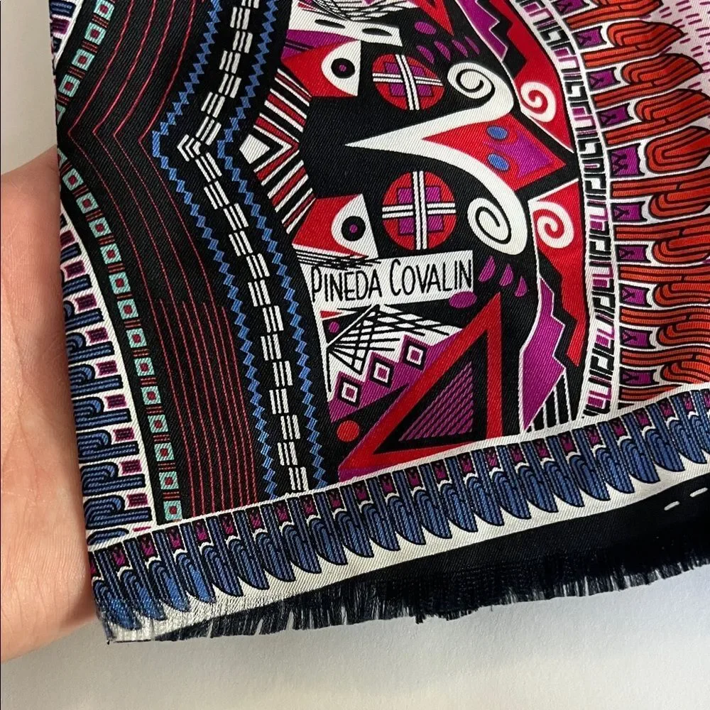 PINEDA COVALI. Vibrant Multicolor silk Scarf
